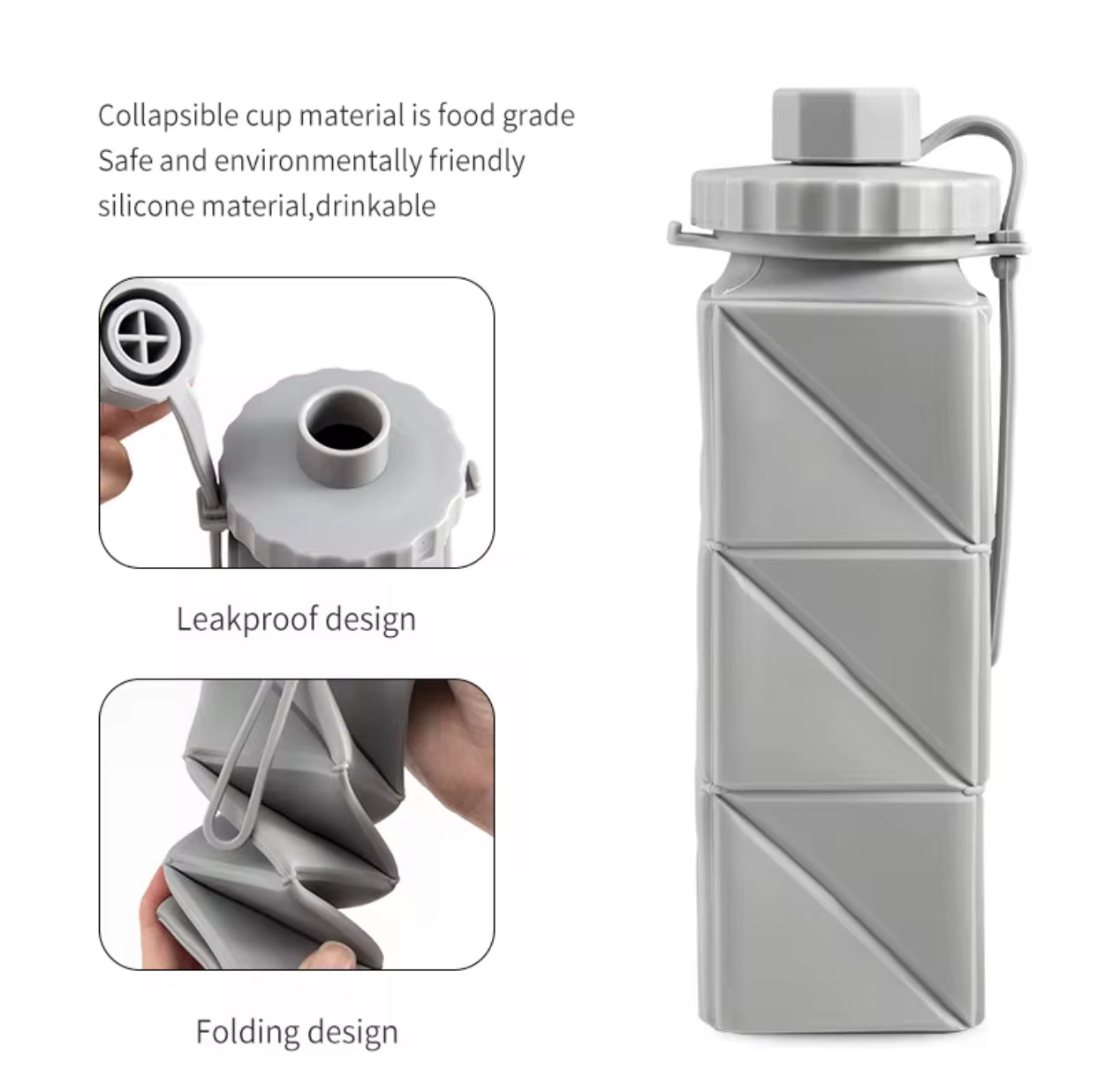 Bouteille d’eau pliable en Silicone™