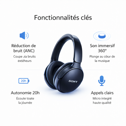 🎧 Casque Sans Fil Original à Réduction de Bruit – SONY WH-XM65